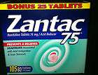 ZANTAC 75 MG RANITIDINE TABLETS/ACID REDUCER 80 BONUS ( 105 TABLETS )