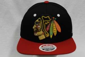 CHICAGO BLACKHAWKS NHL SNAPBACK HAT CAP REFRESH BLACK/RED  