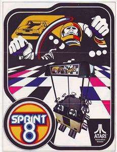 1976 ATARI SPRINT 8 ORIG VIDEO ARCADE GAME FLYER NICE  