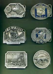 IDITAROD BELT BUCKLE 12 YEAR COLLECTION 1986 1998 INCLUDING RARE 1997 