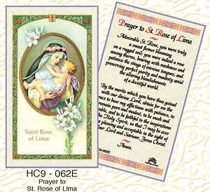 PRAYER SAINT ROSE OF LIMA CATHOLIC HOLY CARD (3CARDS)  