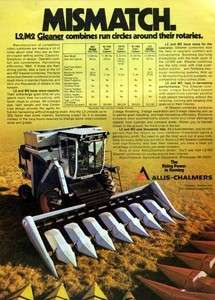 1979 Allis Chalmers L2 Gleaner Combine Tractor Original Color Ad 