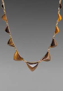 HOUSE OF HARLOW Pyramid Station Necklace in Tigers Eye at Revolve 