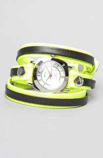 La Mer The Odyssey Layer Watch in Neon Yellow and Black With Silver 