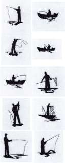 Fisherman Silhouettes Machine Embroidery Designs  