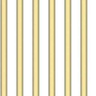 The Wallpaper Company 56 Sq.ft. Yellow And White Traditional Stripe 
