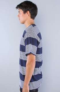 LRG Core Collection The Core Collection Striped VNeck Tee in Navy 