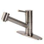 Riviera 1 Handle Pull Out Kitchen Faucet in Brushed Nickel