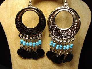 earrings belly dance TRIBAL coin dangle EGYPTIAN gypsy  