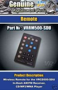 VR3 VRCD500SDU Car stereo Remote Control New  