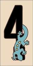 House Numbers 3 x 6 CERAMIC TILE Gecko Lizard  