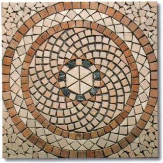 Antik Rosone Marmormosaik Mosaik 60,5x60,5 Rondo  