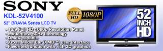 Sony KDL 52V4100 52 BRAVIA Series LCD HDTV   169, 1080p, 1920 X 1080 