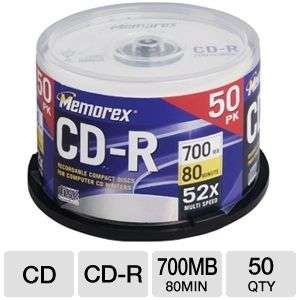 Memorex 50 Pack 52X CD R Media in Spindle 