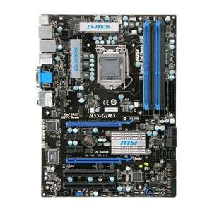 MSI H55 GD65 Motherboard   Intel P55 Express, Socket LGA1156, ATX 