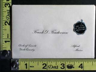 Antique / Vintage Copper Engraving Plate Stamp   Frank D. Fenderson 