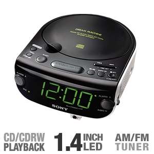 SONY ICFCD815 CD Clock Radio   CD R/RW Playback, AM/FM Stereo Tuner 