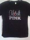 Breast Cancer Think Pink Rhinestone T Shirt