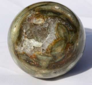 Orbicular Ocean Jasper Sphere Amethyst Crystals ++  