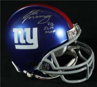 Eli Manning Signed Mini Helmet Steiner Giants Inscription  