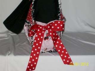   Pink Red Black Bow Rag Quilt Diaper Bag Tote Purse~~ CUTE ~~  