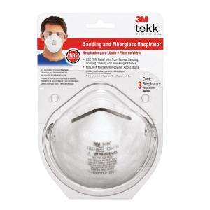 3M Tekk Protection Sanding and Fiberglass Respirator, 3 Each/Pack 