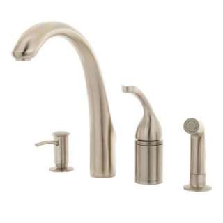 Forte 4 Hole 1 Handle Mid Arc Side Sprayer Kitchen Faucet in Vibrant 
