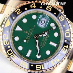   Solid 18K Yellow Gold Ceramic GMT Master EXOTIC GREEN DIAL  