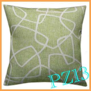 Home Decor Linen Stripes Checkers Geometric Pillow Case Cushion Cover 