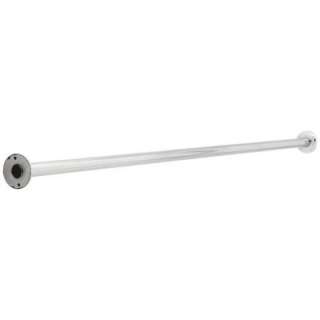   ft. Steel Shower Rod with Steel Flanges in Bright Stainless Steel