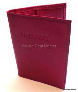 Red PASSPORT COVER Faux Leather International Travel  