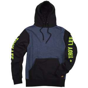   DESIGNS TLD COURSE FLEECE PULLOVER HOODY BLACK / BLUE ALL SIZES  