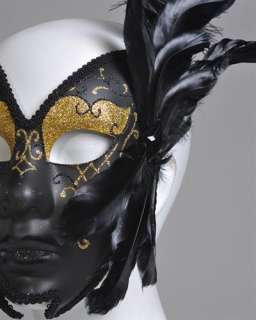 Venetian Full Face Glitter Feather Mask NEW IMPORTED  