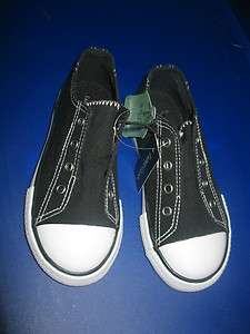   Glory Black Canvas Laceless Sneakers Tennis Shoes NWT School 2  