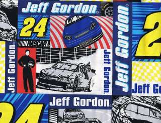 Fat Quarter Quilt Quilting Fabric NASCAR Jeff Gordon 24 Patch Blue 