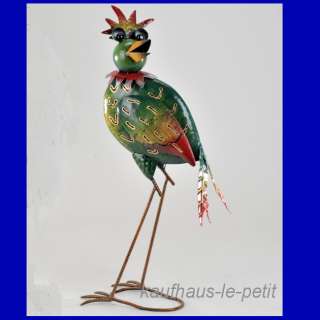 Vogel Skulptur Metall lustiger Teelichthalter Garten Deko Figur 