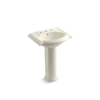 KOHLER Devonshire 8 In. Pedestal Sink Combo in Biscuit K 2286 8 96 at 