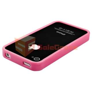 Pink+Purple Frame Bumper TPU Hard Soft Rubber Silicone Case for iPhone 
