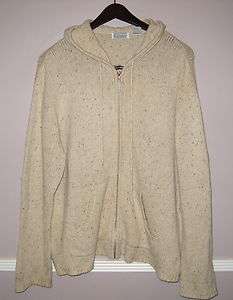 Womens GALLAGHER Tan Oatmeal Zipper Hooded Sweater XL  