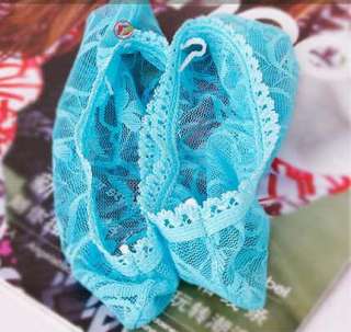 Pairs Women Sexy Lace Slipper Socks Boat socks Fashion WAD07 Blue