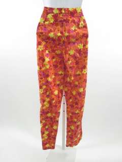 you are bidding on a pair of j mclaughlin orange floral print pants 