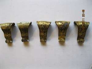 Identical Brass Victorian Picture Rail Hooks. Dated Aug 28, 1877 