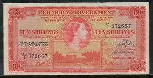 Bermuda 10 Shillings 1952, P.19a  