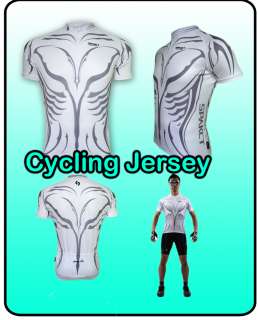 White Mens S/S Short Sleeve Biking Cycling Jersey Bicycle 3 Pocket 