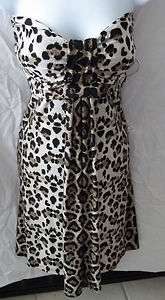 NWT Coco Bianco Strapless XL Leopard Print Dress  