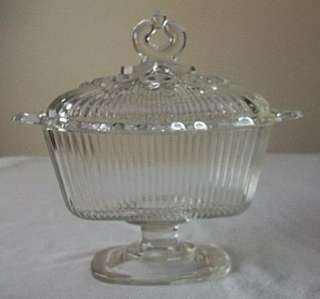 Indiana Glass Lace Edge Compote Dish w/Cover  