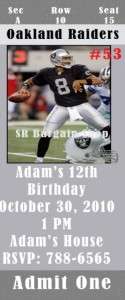 Birthday Invitations Oakland Raiders Personalized ★  