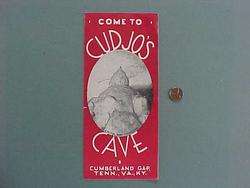   Era Cumberland Gap Kenucky Tennessee Virginia Cudjos Cave brochure