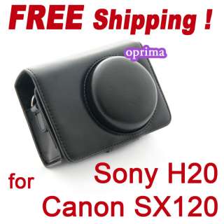 Leather Case bag for Canon PowerShot SX120 IS Sony H20  