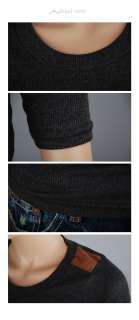 Women shoulder Point Basic Long sleeve Elastic T shirt TOP (BB 